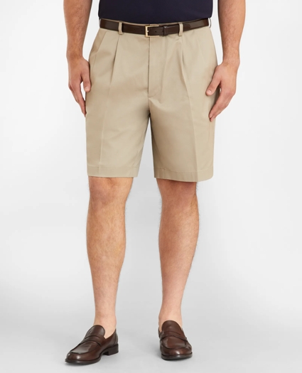 Big & Tall Pleat Front Stretch Advantage Chino® Shorts, image 1